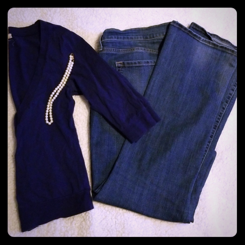 Large navy blue button-up